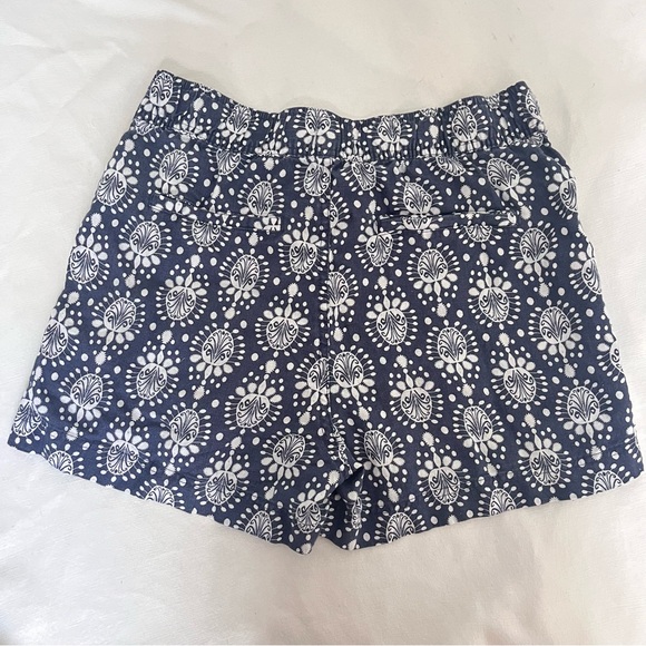 Sigrid Olsen 100% linen Navy and White Patterned Shorts M - Picture 2 of 4